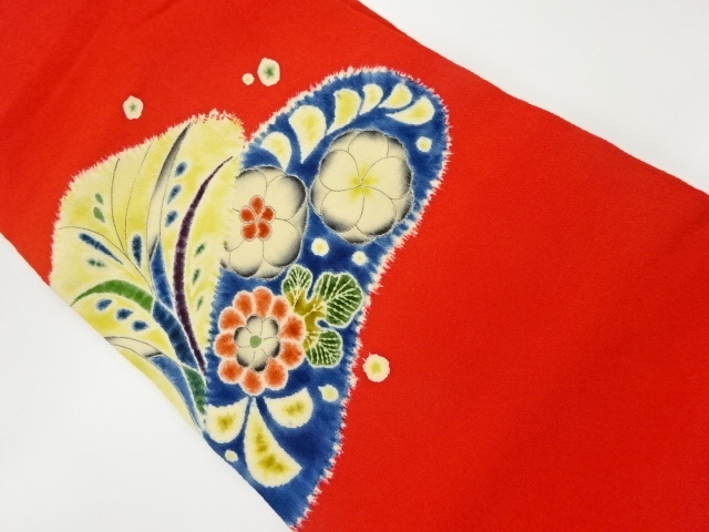 縮緬地絞り草花模様名古屋帯